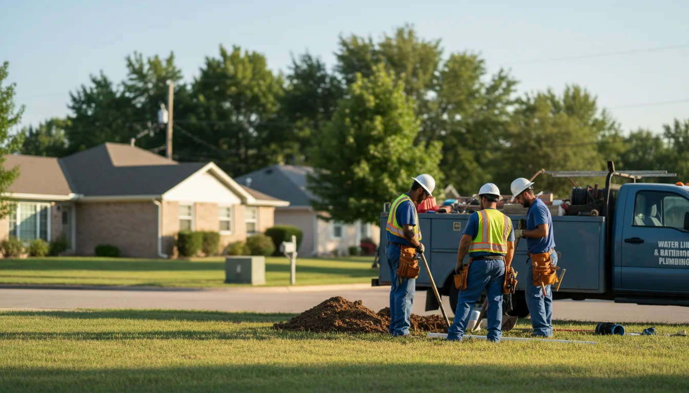 Residential water line and bathroom plumbing service in Wilson, AR